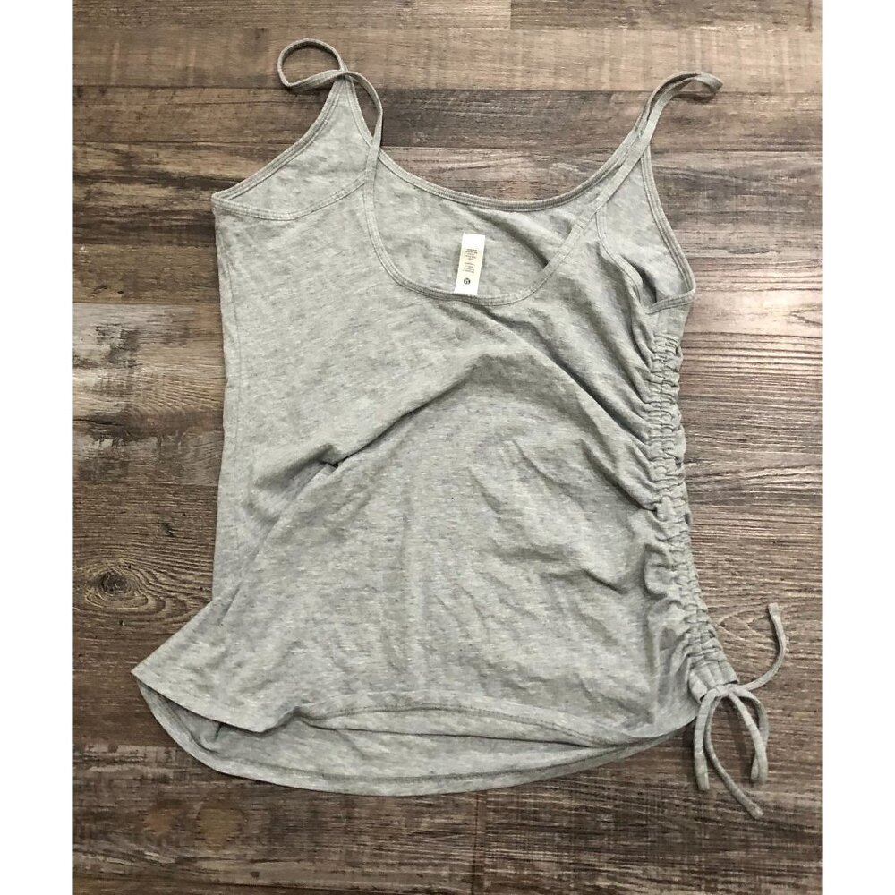 Lululemon Asymmetrical Drawstring Side Gray Tank … - image 2
